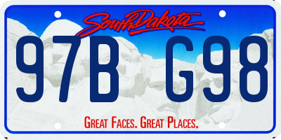 SD license plate 97BG98