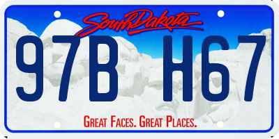 SD license plate 97BH67