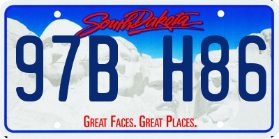 SD license plate 97BH86