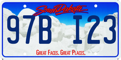 SD license plate 97BI23