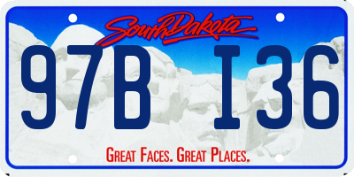 SD license plate 97BI36