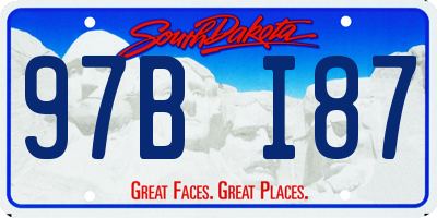 SD license plate 97BI87