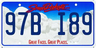 SD license plate 97BI89