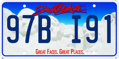 SD license plate 97BI91