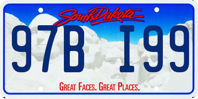 SD license plate 97BI99