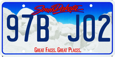 SD license plate 97BJ02