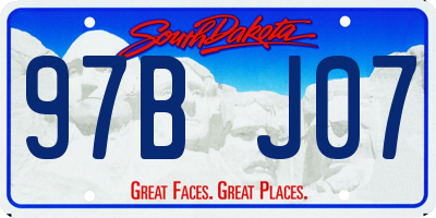 SD license plate 97BJ07