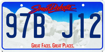 SD license plate 97BJ12