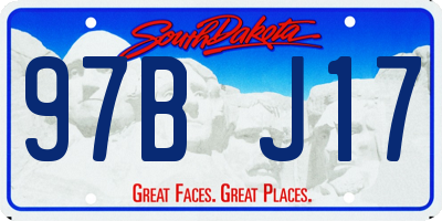 SD license plate 97BJ17