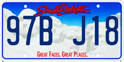 SD license plate 97BJ18