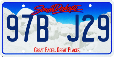 SD license plate 97BJ29