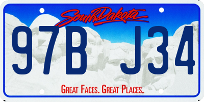 SD license plate 97BJ34