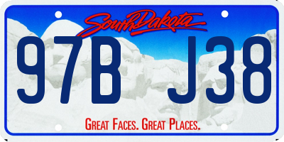 SD license plate 97BJ38