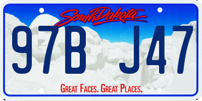 SD license plate 97BJ47