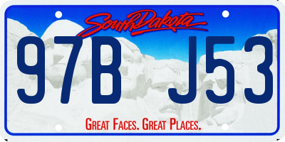 SD license plate 97BJ53