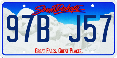 SD license plate 97BJ57