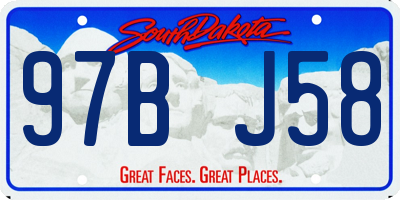 SD license plate 97BJ58
