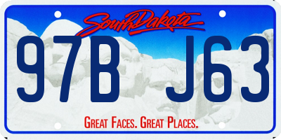 SD license plate 97BJ63