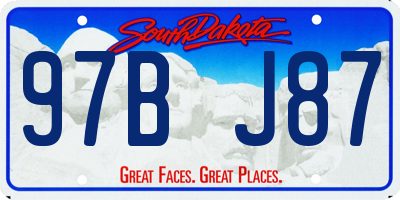 SD license plate 97BJ87