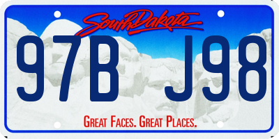 SD license plate 97BJ98