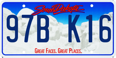 SD license plate 97BK16