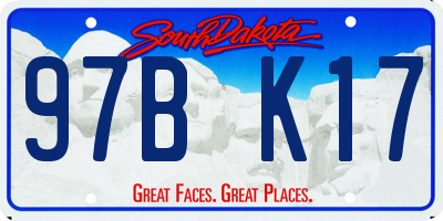 SD license plate 97BK17