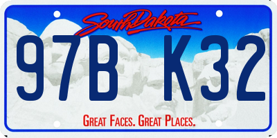 SD license plate 97BK32