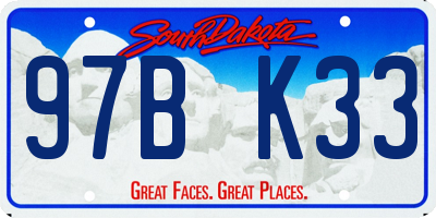 SD license plate 97BK33