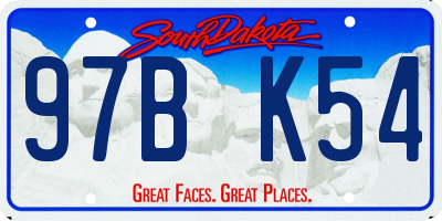 SD license plate 97BK54