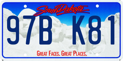 SD license plate 97BK81