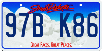 SD license plate 97BK86