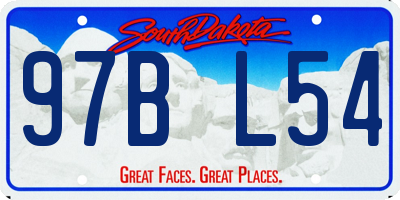 SD license plate 97BL54