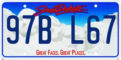 SD license plate 97BL67