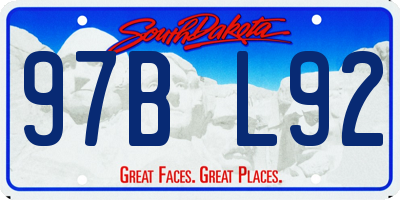SD license plate 97BL92