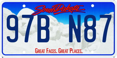 SD license plate 97BN87