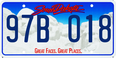SD license plate 97BO18
