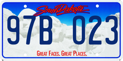 SD license plate 97BO23