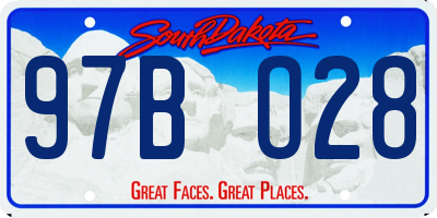 SD license plate 97BO28