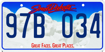 SD license plate 97BO34