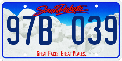 SD license plate 97BO39