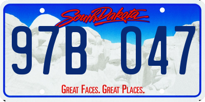 SD license plate 97BO47