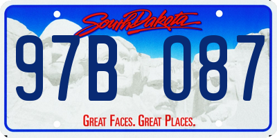 SD license plate 97BO87