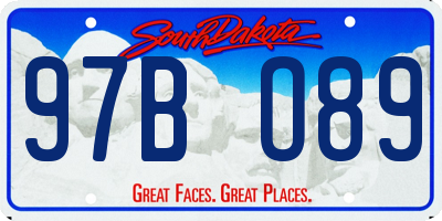 SD license plate 97BO89