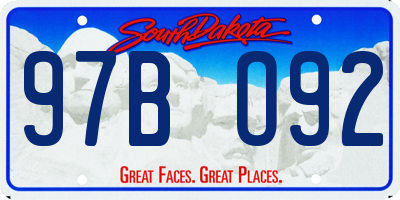 SD license plate 97BO92