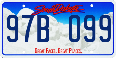 SD license plate 97BO99
