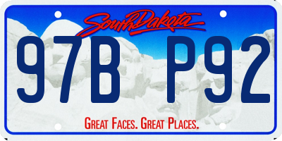 SD license plate 97BP92