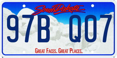 SD license plate 97BQ07