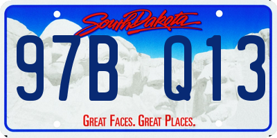 SD license plate 97BQ13