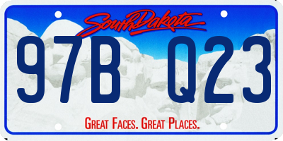 SD license plate 97BQ23