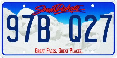 SD license plate 97BQ27